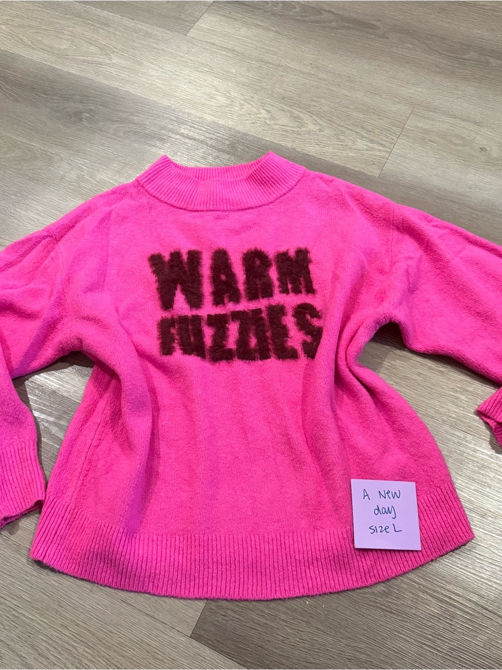 a new day Hot Pink 'Warm Fuzzies' Cowl Neck Sweater